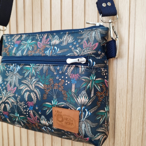 Bolso doble cremallera Palmeras detalle